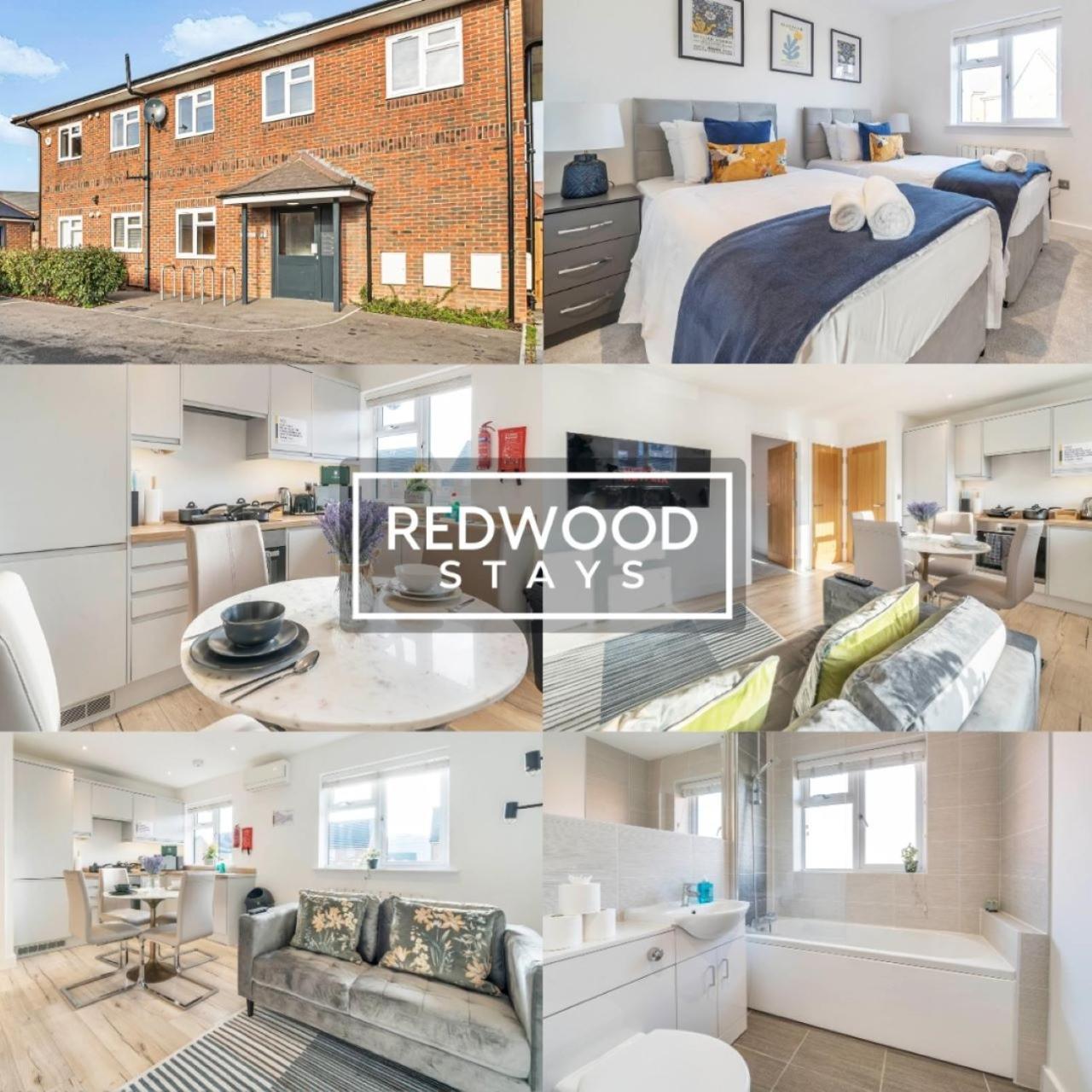 Modern Serviced Apartments For Contractors & Families With Free Parking, Wifi & Netflix By Redwood Stays Бэйсингсток Экстерьер фото