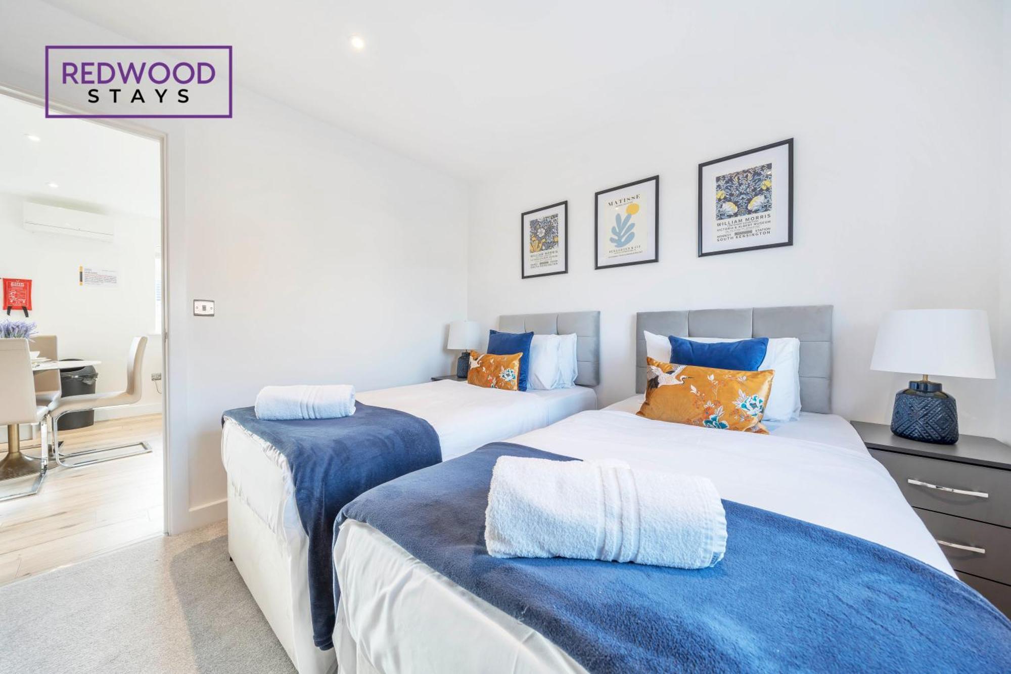 Modern Serviced Apartments For Contractors & Families With Free Parking, Wifi & Netflix By Redwood Stays Бэйсингсток Экстерьер фото