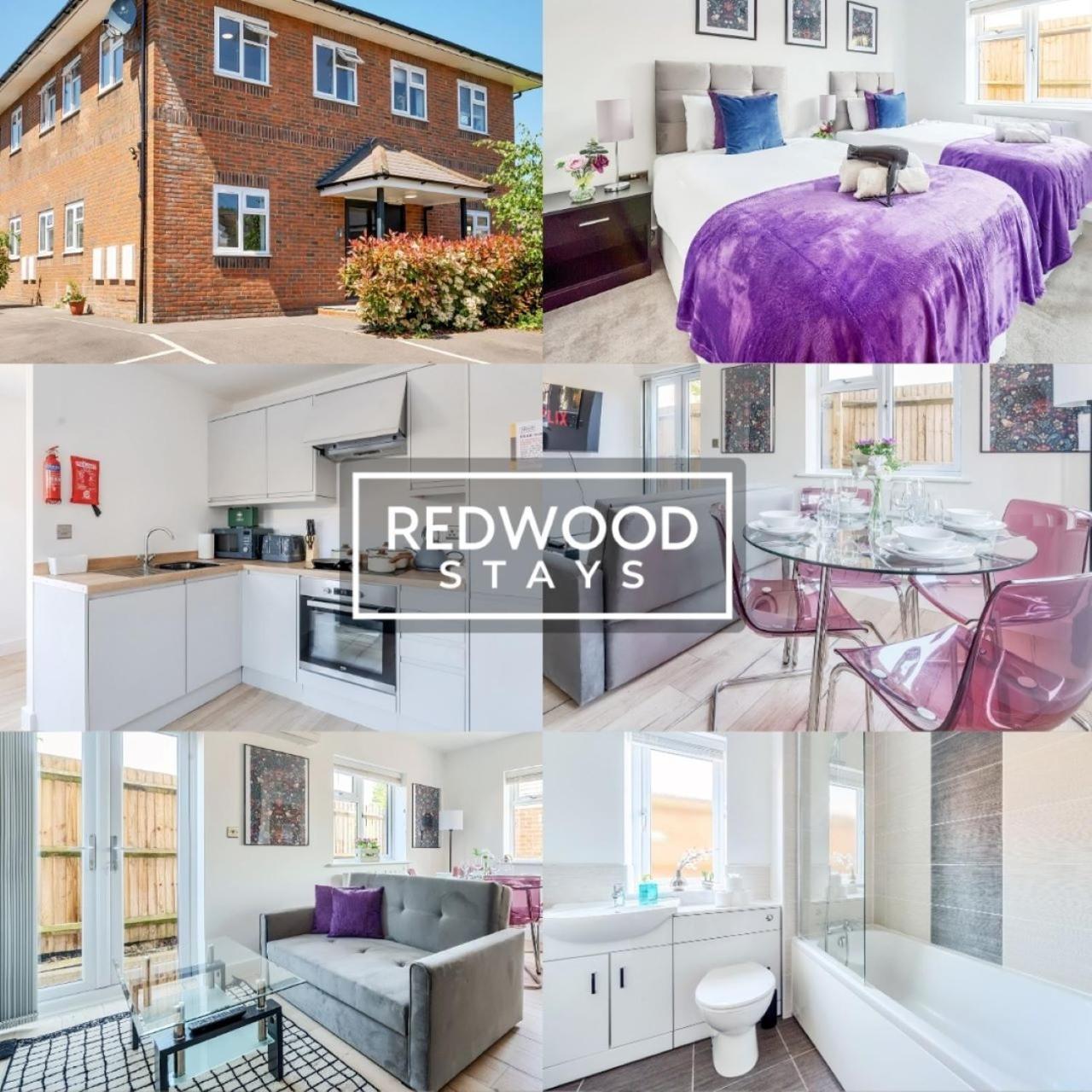 Modern Serviced Apartments For Contractors & Families With Free Parking, Wifi & Netflix By Redwood Stays Бэйсингсток Экстерьер фото