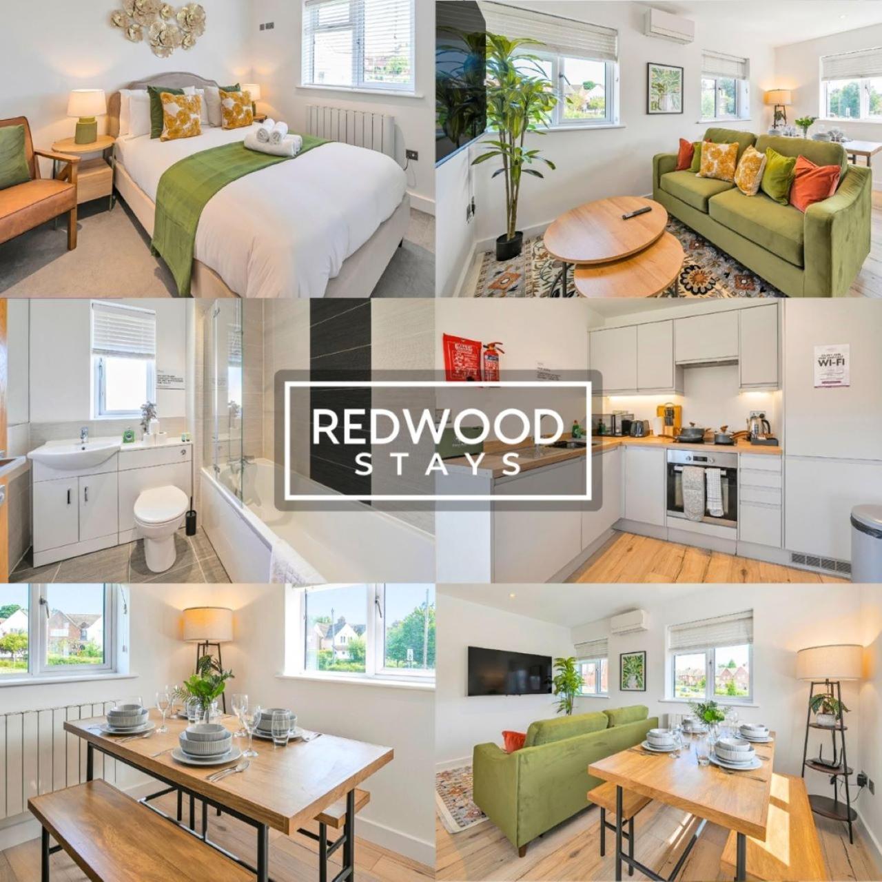 Modern Serviced Apartments For Contractors & Families With Free Parking, Wifi & Netflix By Redwood Stays Бэйсингсток Экстерьер фото